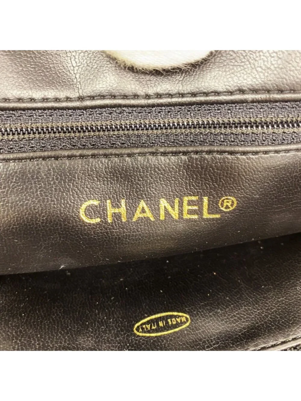 Chanel Shoulder Bag Quilted Lambskin Black Gold